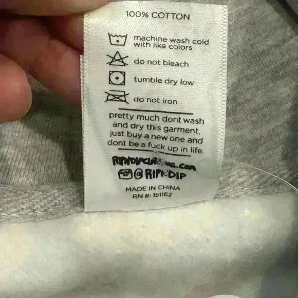 NWT RIPPED N DIPPED Hoodie Jacket Ash Heather Graphic Front /Back Unisex Sz L - Picture 7 of 13